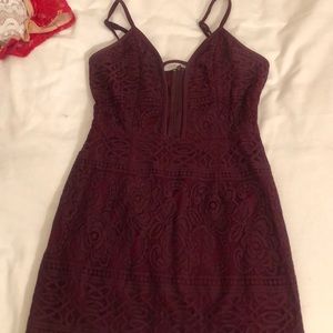 Wine colored mini dress